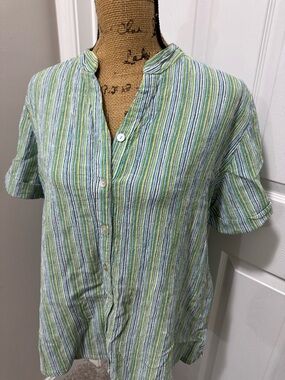 Chico’s Striped Cotton Blouse
